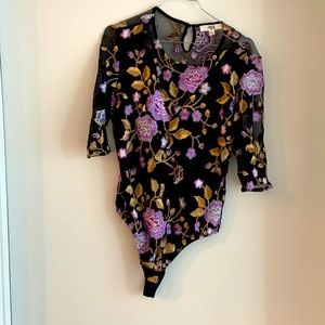 BB Dakota Flower Print Leotard Top